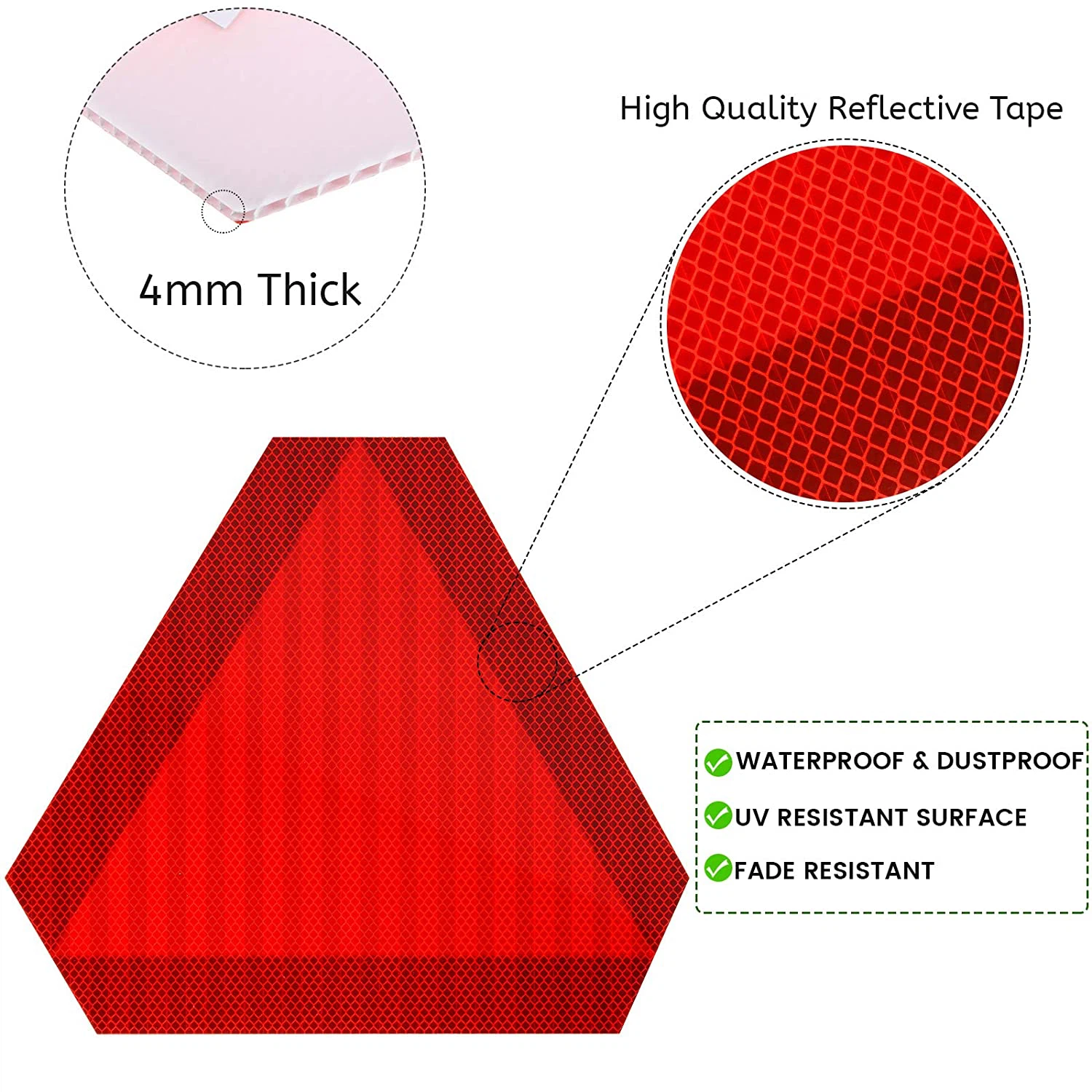Reflective Slow Moving Vehicle Sign 4 Reflective Slow Moving Vehicle Sign 4
