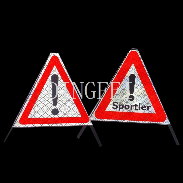 DINGFEI Tripod Stand Roll Up Folding Warning Signs